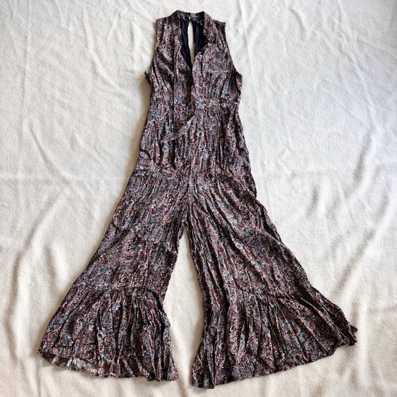 Anthropologie Maeve Ansonia Ruffled Wide Leg Jumpsuit  Size 4 - Picture 10 of 12